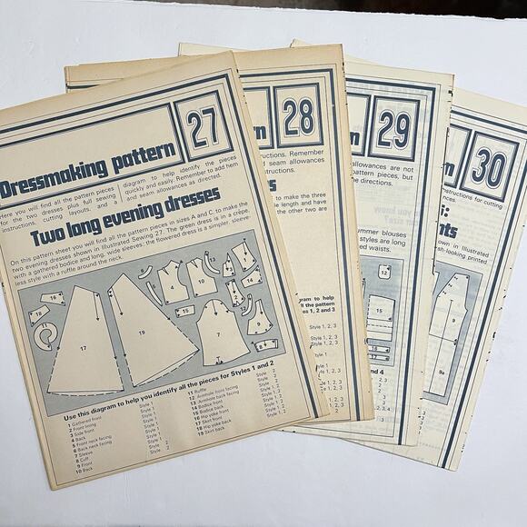 Vintage Designer Sewing Patterns Uncut Lot Of 4 Evening Dress Nightdress Blouse - Picture 1 of 12